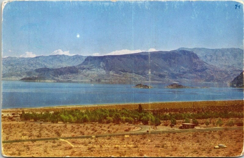 Lake Mead Fortification Mountain National Park Service Postcard MIke Roberts VTG 
