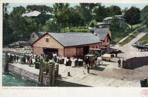 Westport Landing Waiting For Ship Lake Champlain New York Old Postcard