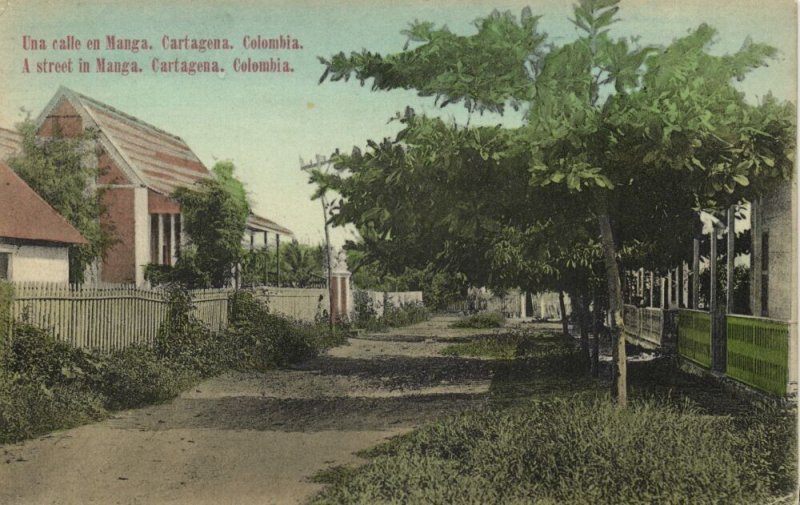 colombia, CARTAGENA, Street Scene in Manga (1910s) Postcard