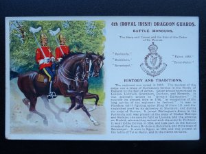 ROYAL IRISH DRAGOON GUARDS History & Traditions c1915 Postcard by Gale & Polden