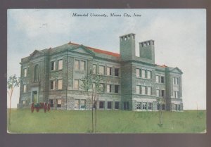 Mason City IOWA 1909 MEMORIAL UNIVERSITY College Building IA