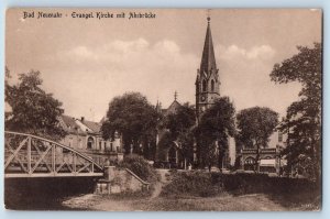1910 Germany Vintage Postcard Bad Neuenahr Evangelical Church Ahr Bridge Chapel