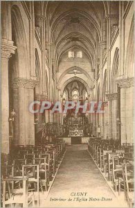 Old Postcard Cluny Interior of the Church of Our Lady