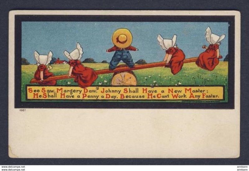 SUNBONNET GIRLS: See Saw Margery Daw Johnny Shall Have A New Master