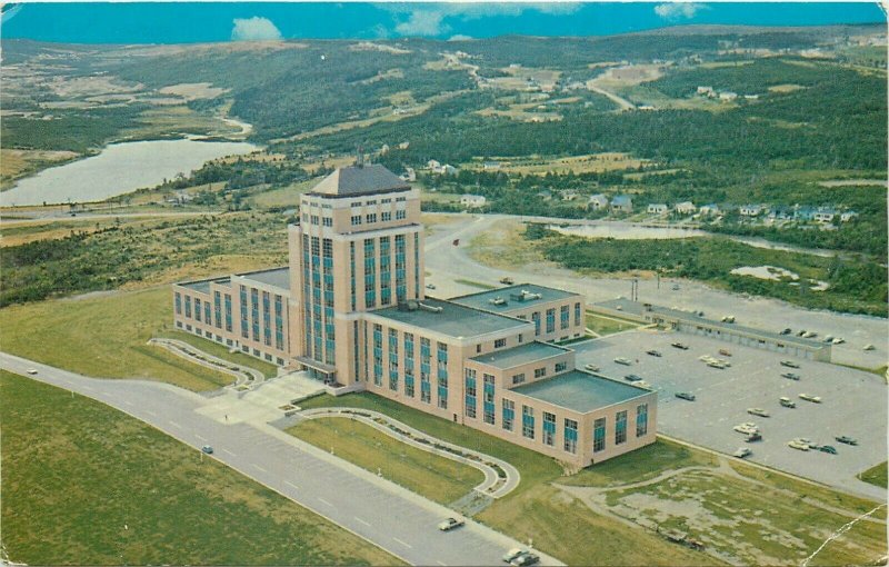 St. John`s Newfoundland aerial view of Confederation Building Canada