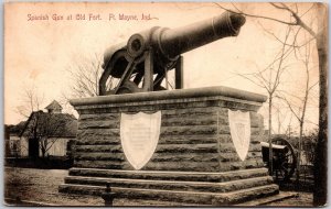 1908 Spanish Gun at Old Fort Wayne Indiana IN Memorial Posted Postcard