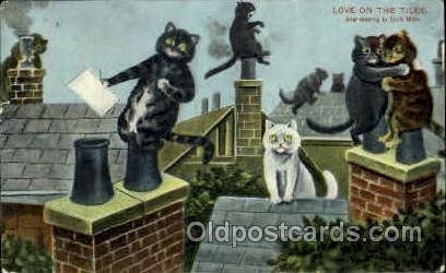 Artist Louis Wain Cat 1909 light corner and edge wear, postal used 1909