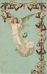 CPA AK Angel in White Dress with Bells ANGELS (777439)