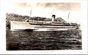 Real Photo Postcard S.S. Avalon Sailing Santa Catalina Island, California