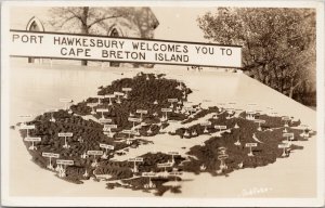 Map Port Hawkesbury Cape Breton Island NS Nova Scotia Unused RPPC Postcard F60