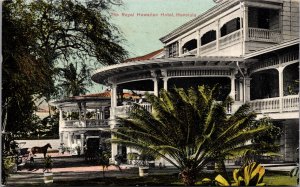 Royal Hawaiian Hotel Honolulu Hawaii Vintage Postcard Horse Carriage Scene