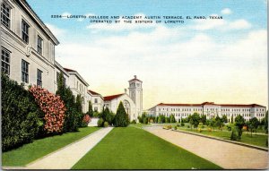 Vtg 1930s Loretto College and Academy Austin Terrace El Paso Texas TX Postcard