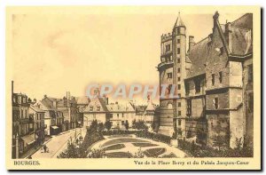 Old Postcard Bourges View Place Berry and Jacques Coeur Palace