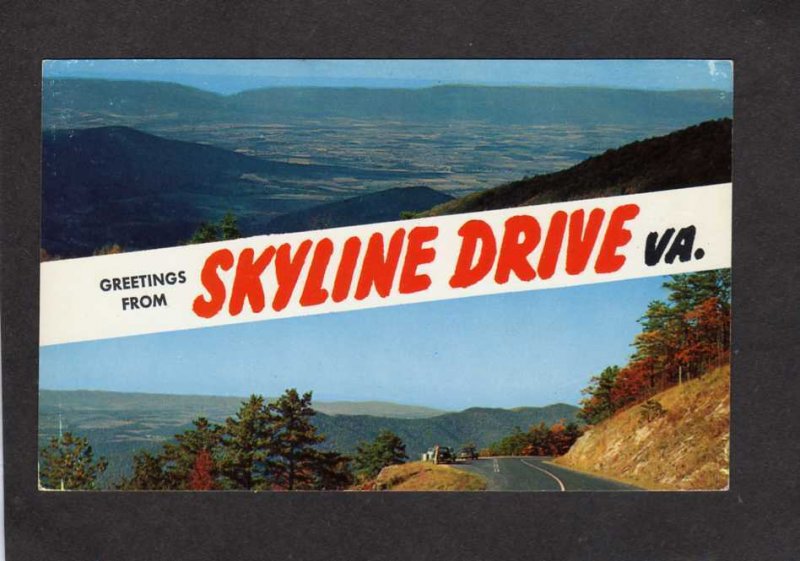 VA Greetings From The Skyline Drive Virginia Postcard Blue Ridge Waynesboro