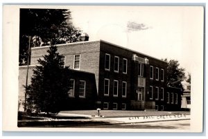 Crete Dorchester Nebraska NE Postcard RPPC Photo City Hall Building 1944 Vintage