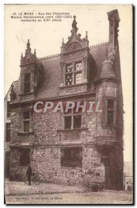 Old Postcard Le Mans Rue Des Canons House Renaissance