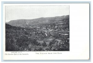 c1905 Delhi NY, The Village From The East, The Garden Of The Catskills Postcard