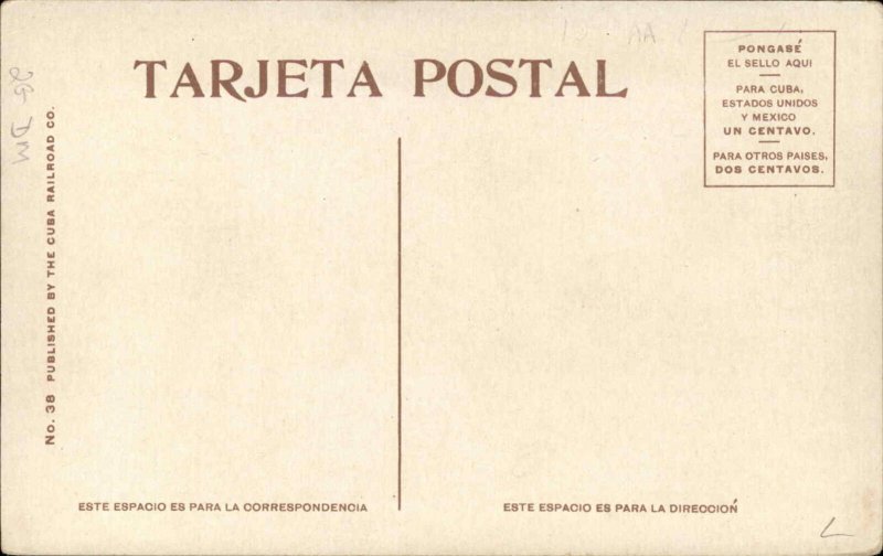 Vintage Detroit Publishing Baire CUBA Railroad Street View Military Man