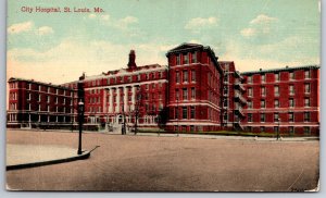 St Louis Missouri~City Hospital Bldg Street View~Postmarked~Vintage Postcard