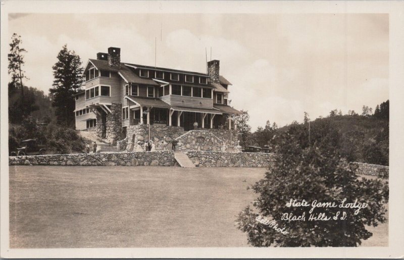 RPPC Postcard State Game Lodge Black Hills South Dakota SD