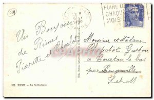 Old Postcard Reims cathedral