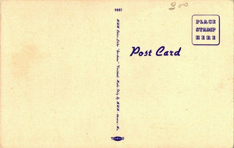 Vtg Postcard Linen Postcard City Hall & Post Office - Vinita Oklahoma OK Unused 