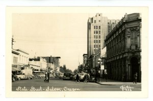 OR - Salem. State Street ca 1940's  RPPC
