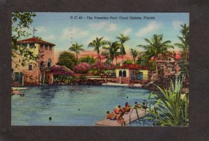 FL The Venetian Pool Coral Gables Florida Linen Postcard