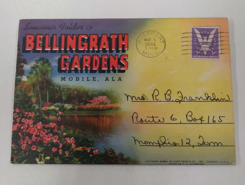 Mobile Alabama Bellingrath Gardens Linen Vintage Postcard Folder J74215