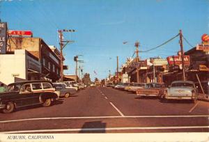 Auburn California Street Scene Store Fronts Antique Postcard K19233