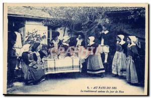 Old Postcard Folklore Saltmarsh Domestically salt Traditional wedding day gift