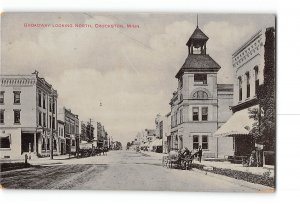 Crookston Minnesota MN Postcard 1910 Broadway Looking North Street Scene