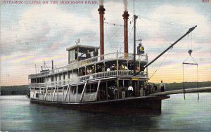 c.'09, Steamer Eclipse On The  Mississippi River, Guttenberg, IA,Old Post Card