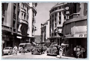 1954 The Corner Of ue Claude Bernard View Casablanca Morocco RPPC Photo Postcard 