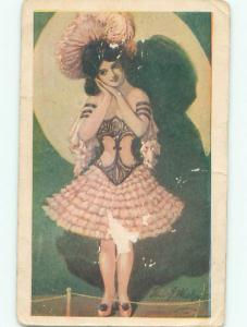 Divided-Back PRETTY WOMAN Risque Interest Postcard AA8477