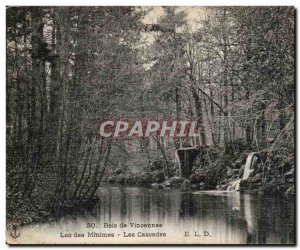 Vincennes Old Postcard Lac des Minimes Waterfalls