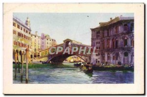 Old Postcard Venezia Ponte Di Rialto