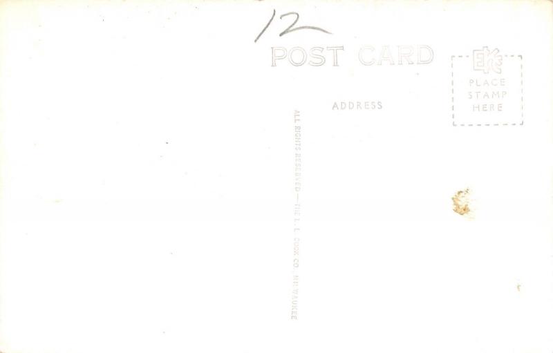 Atlantic Iowa~Elks Club Building~Flag Pole~1940s Real Photo Postcard