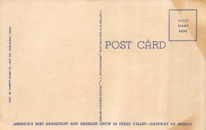 BROWNSVILLE, TX Texas  US CUSTOM HOUSE~Gateway Bridge   BUS   c1940's Postcard