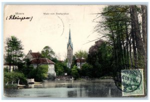 1909 Motif from the Moers City Moat Germany Posted Antique COF Postcard