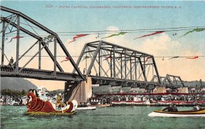 J53/ Healdsburg California Postcard c1910 Water Carnival Floats Bridge 126