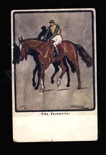 015025 Rider HORSE Racing by MASTERS Vintage ART NOUVEAU TUCK