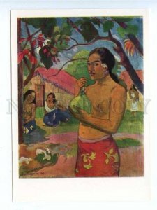 181346 Polynesia Woman Holding a Fruit by Gauguin old postcard
