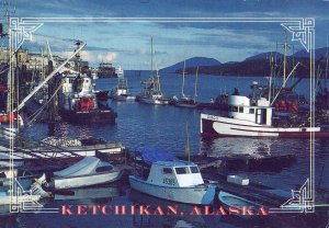 VINTAGE POSTCARD CONTINENTAL SIZE FISHING FLEET AT KETCHIKAN ALASKA