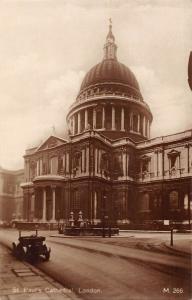 uk3872 st paul's cathedral london car real photo uk