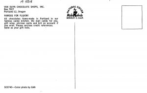 1950s Portland Oregon Van Duyn Chocolate Postcard occupation Roberts 24-11009