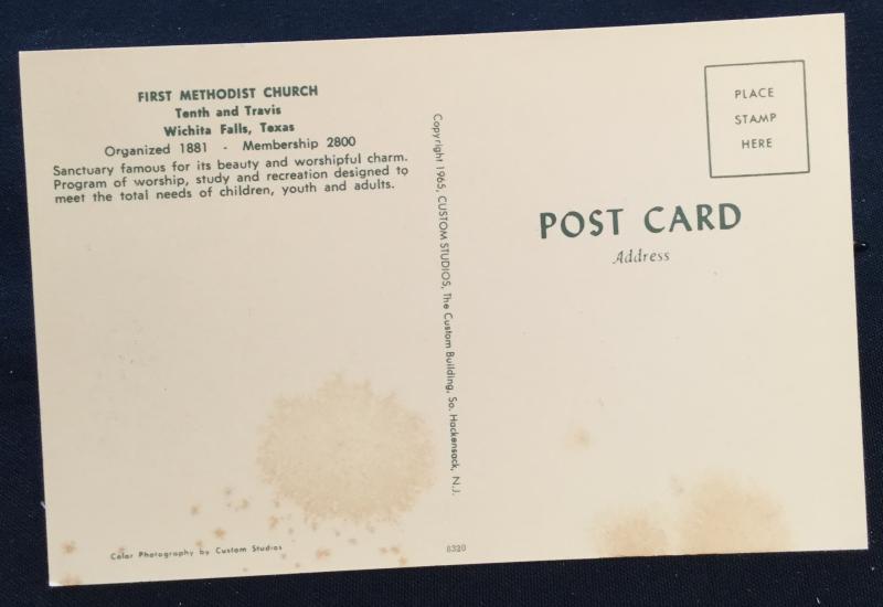 Postcard Unused First Methodist Church Wichita Falls TX LB