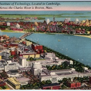 c1940s Boston MIT Birds Eye Massachusetts Institute of Technology Cambridge A230