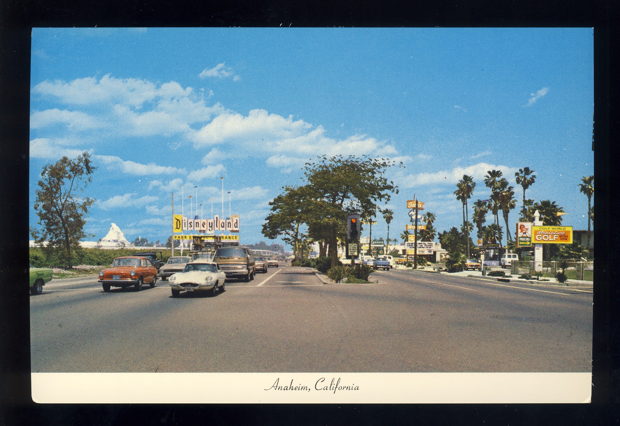Anaheim, California/CA Postcard, Harbor Boulevard, Disneyland Sign