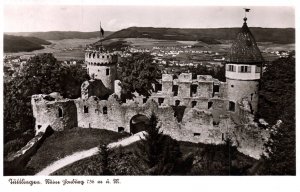 VINTAGE POSTCARD THE CASTLE & SURROUNDING VILLAGE TUTTLINGEN GERMANY 1950 RPPC